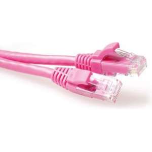 ACT CAT6A UTP 0.5m netwerkkabel 0,5 m Roze