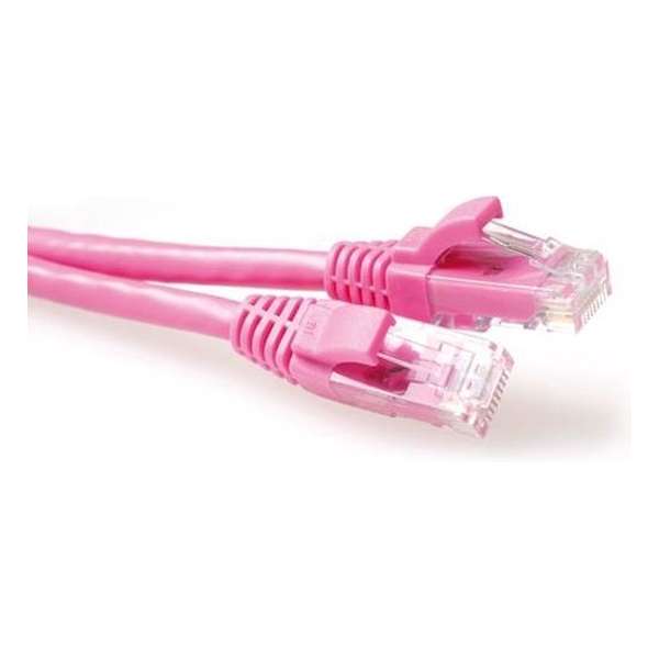 ACT CAT6A UTP 0.5m netwerkkabel 0,5 m Roze