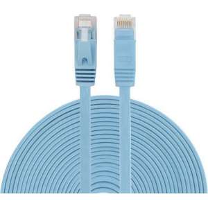 15m CAT6 Ultra dunne Flat Ethernet netwerk LAN kabel (1000Mbps) - Blauw