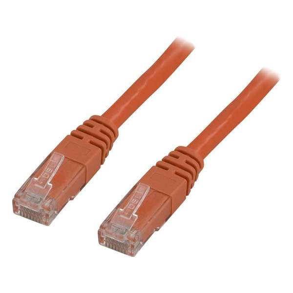 DELTACO TP-60-OR Cat6 U/UTP Netwerkkabel LSZH - Rood - 0.5 meter