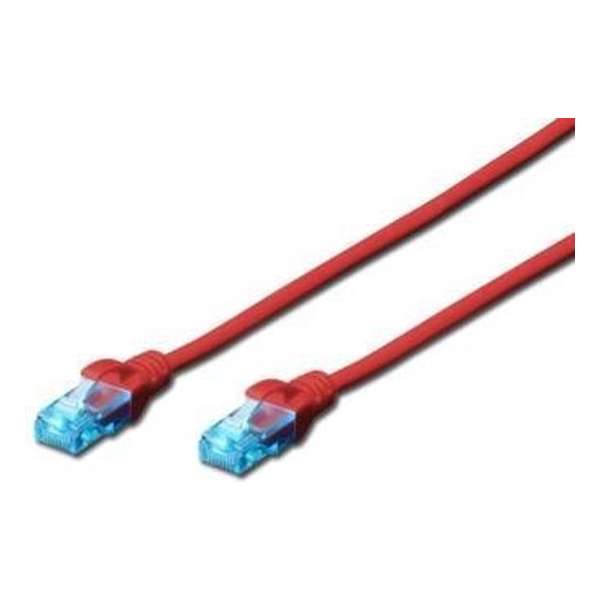 Digitus Cat5e, 0.5m 0.5m Cat5e U/UTP (UTP) netwerkkabel - Rood