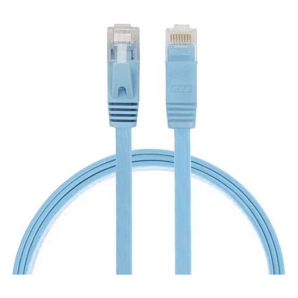 0.5m CAT6 Ultra dunne Flat Ethernet netwerk LAN kabel (1000Mbps) - Blauw