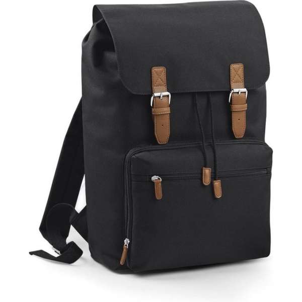 Bagbase Vintage Laptop Rugzak 18 Liter - Zwart-Bruin