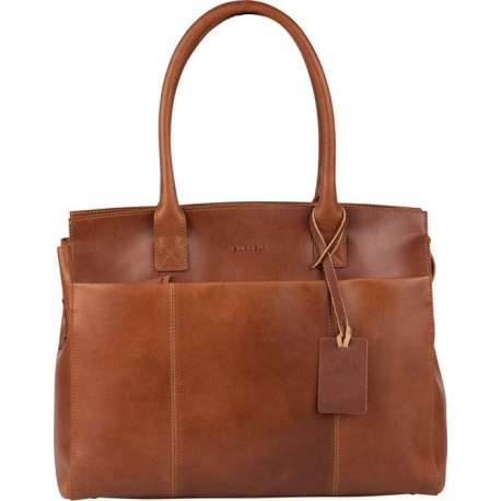 BURKELY Vintage Doris Schoudertas - 15 inch - Cognac