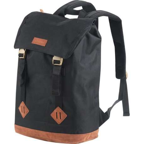 Chappo Urban Backpack | Vintage Rugzak met 15-inch Laptopvak | 20 liter | Tas voor school/werk/studie | Zwart