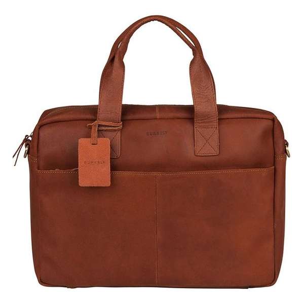 BURKELY Vintage River Schoudertas - Laptoptas 15.6 inch - Cognac