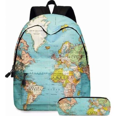 VMCA Galaxy Rugzak Schooltas Tiener en Volwassenen Voor Meisjes en Jongens - 1 Potlood tas - Blauw World