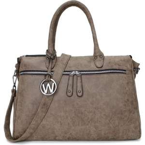 Wimona Fabiana 2021 Schoudertas/ Laptoptas - 15,6 inch - Taupe