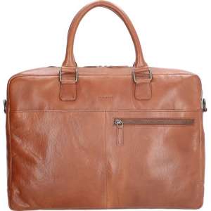 Old West Waco Leren laptoptas 17 inch - Bruin