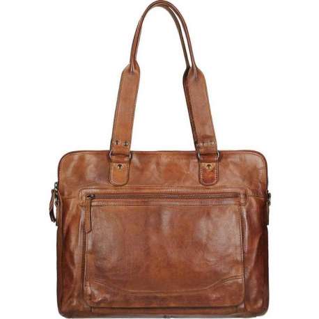 Bear Design Lia Leren Dames Schoudertas / Laptoptas 13,3" - Cognac