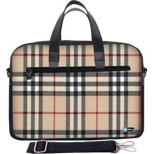 Laptoptas 17,3 inch / schoudertas ruiten chic - Sleevy - laptoptas - schooltas