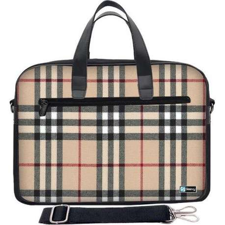 Laptoptas 17,3 inch / schoudertas ruiten chic - Sleevy - laptoptas - schooltas