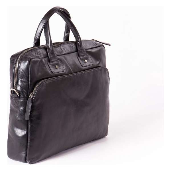 Lederen laptoptas- blauw- business tas- aktentas