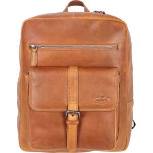 Sparwell Komfort Kyle Leren Rugtas / Laptoprugzak - 14 inch - Cognac