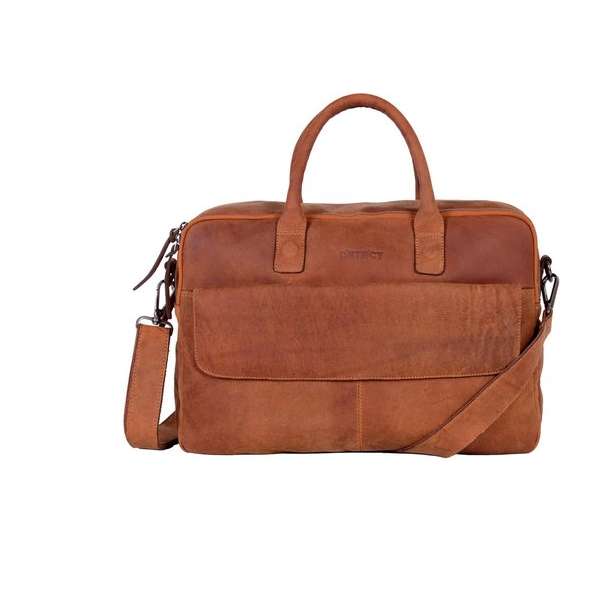 DSTRCT Wall Street Laptoptas - 17 inch - Cognac