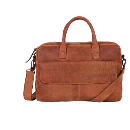 DSTRCT Wall Street Laptoptas - 17 inch - Cognac