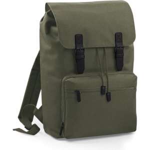 Bagbase Vintage Laptop Rugzak 18 Liter - Olijfgroen-Zwart