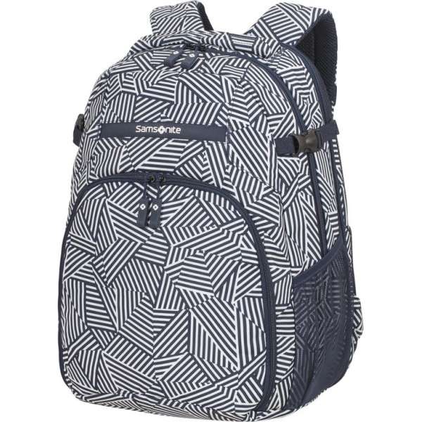 Samsonite Rugzak Met Laptopvak - Rewind Laptop Backpack L Uitbreidbaar Navy Blue Stripes