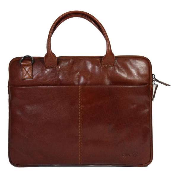 Genicci Business tas Heren Aktetas Cognac