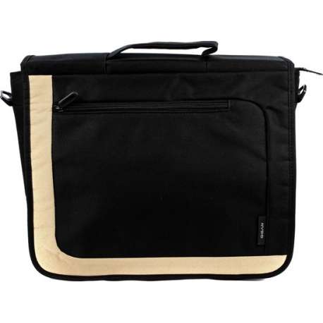 Giban - Laptoptas 15.4'' Inch - Zwart / Beige Polyester - Gewatteerd Draagband met Handvat