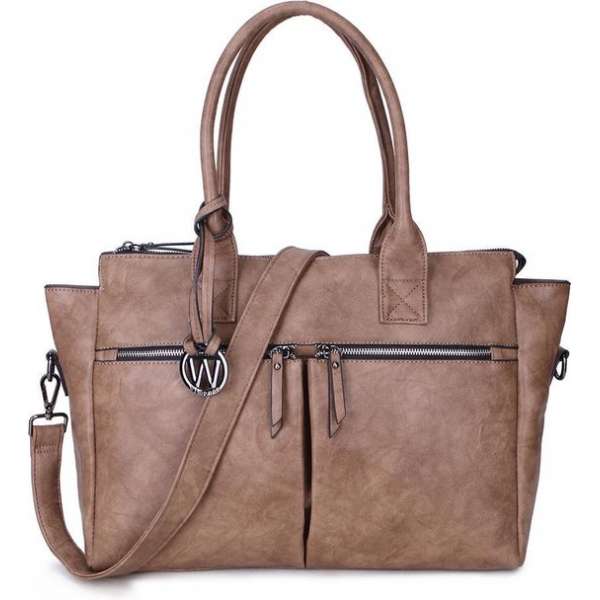 Wimona Catarina One 2031 Schoudertas / Laptoptas - Taupe