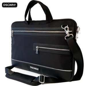 DSGN Laptoptas 13 inch - Zwart - Laptop Schoudertas - Schooltas - Aktetas - Werktas - Apple MacBook Air / Pro Case - 13.3 inch