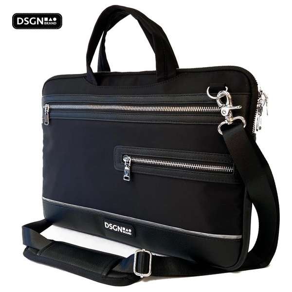 DSGN Laptoptas 13 inch - Zwart - Laptop Schoudertas - Schooltas - Aktetas - Werktas - Apple MacBook Air / Pro Case - 13.3 inch