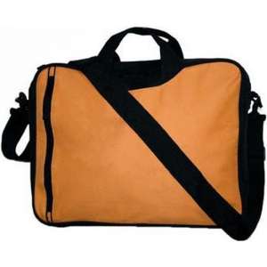 Schoudertas voor laptop/documenten 15.6 inch kleur oranje