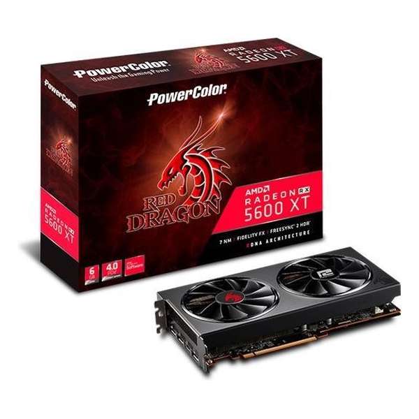 PowerColor Red Dragon AXRX 5600XT 6GBD6-3DHR/OC videokaart Radeon RX 5600 XT 6 GB GDDR6