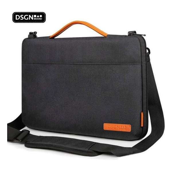 DSGN Laptoptas Schoudertas met Handvat 14 inch - Zwart - Laptop Sleeve - Laptophoes