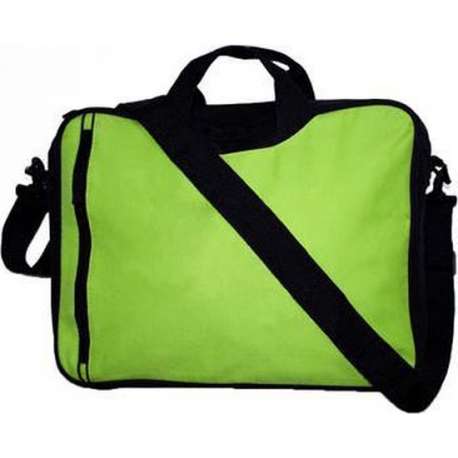 Schoudertas voor laptop/documenten 15.6 inch kleur lime