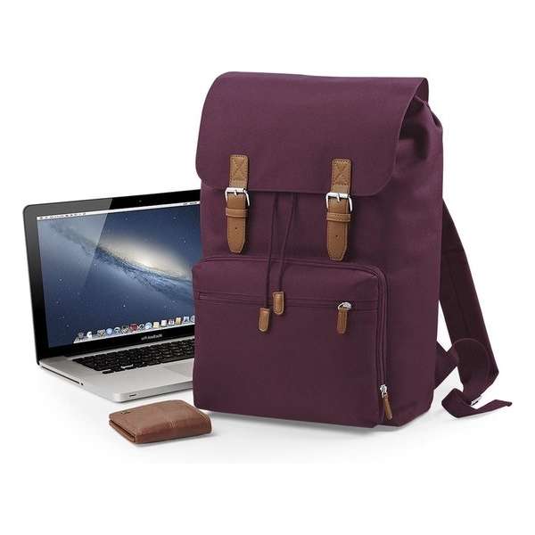 Senvi Vintage Laptop Rugzak Kleur Bordeaux - Bruin - 18 Liter