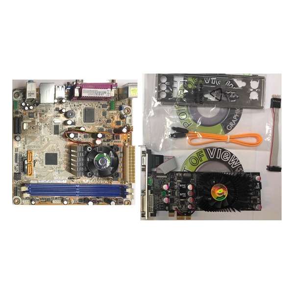Point Of View mini ITX moederbord met geintegreerde Intel Atom D510 dual-core processor geleverd met PCI-E grafische kaart