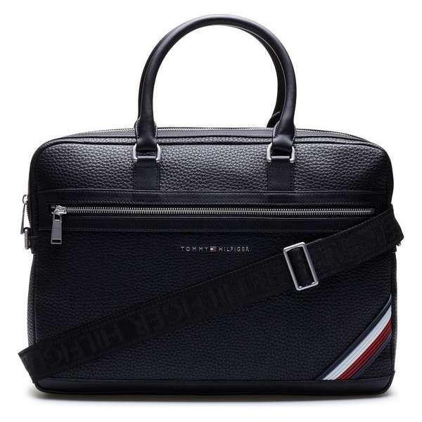 Tommy Hilfiger Black Monogram Laptoptas  - zwart