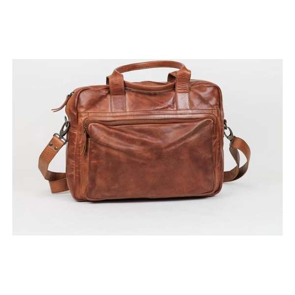 Bear Design Hugo Leren Laptoptas - 14 inch - Cognac