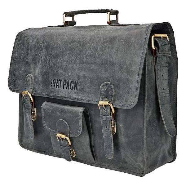 The Rat Pack Vintage  15.6 Inch Laptoptas -Blauw