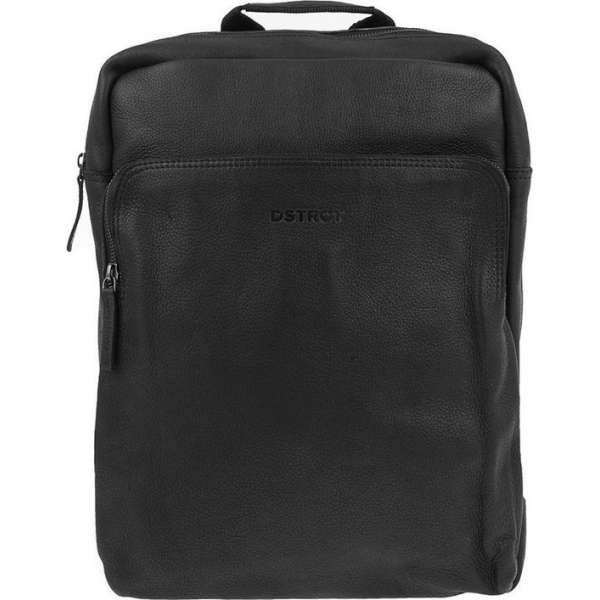 DSTRCT Raider Road Montana Leren Rugtas / Laptoprugzak - 15,6 inch laptoptas - Zwart