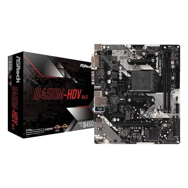 Asrock B450M-HDV R4.0 Socket AM4 micro ATX AMD B450