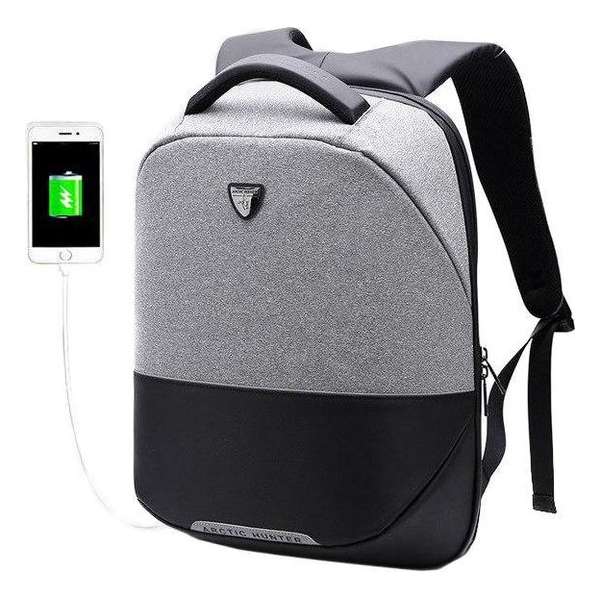 Arctic Hunter Rugzak/Schooltas met USB oplader , 15.6 Inch , Waterdicht & 100% Polyester.