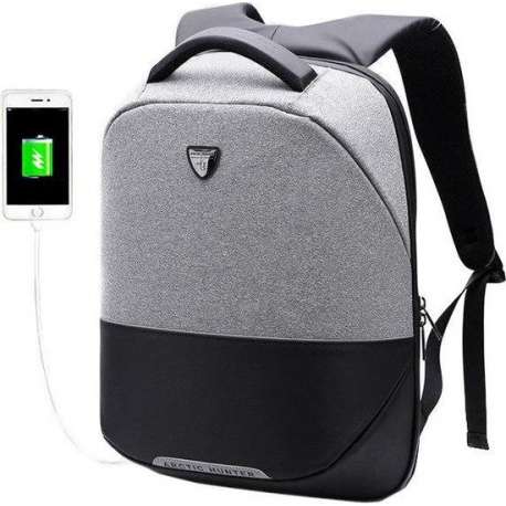 Arctic Hunter Rugzak/Schooltas met USB oplader , 15.6 Inch , Waterdicht & 100% Polyester.