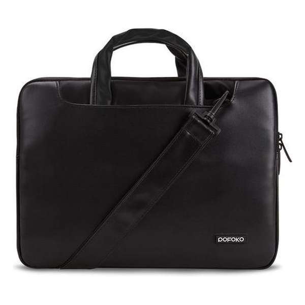 POFOKO 13.3 inch laptoptas met schouderband - Zwart