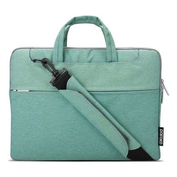 POFOKO 13.3 inch laptoptas met schouderband - Groen