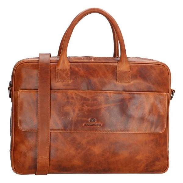 Micmacbags Colorado laptoptas 17.3 inch cognac