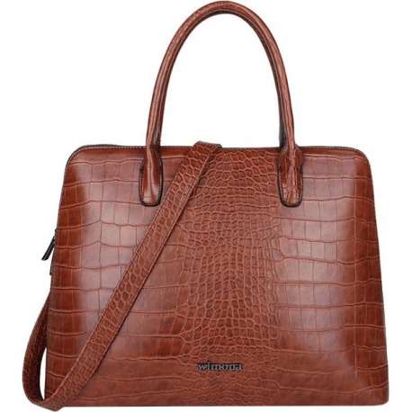 Wimona Luisa 5004 Schoudertas / Laptoptas - 15 inch - Cognac