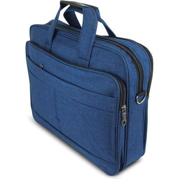 Businessme Laptoptas - Aktetas - Schoudertas Heren - 15.6 inch - Met Schouderband - Blauw