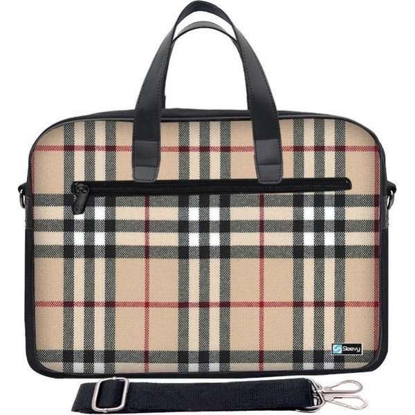 Laptoptas 15,6 inch / schoudertas ruiten chic - Sleevy - laptoptas - schooltas