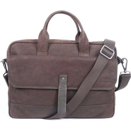 Sparwell Alexander Leren Laptoptas - 15 inch - Donkerbruin