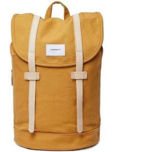 Sandqvist Stig Backpack Honey Yellow/Natural Leather SQA1358 geel, duurzaam