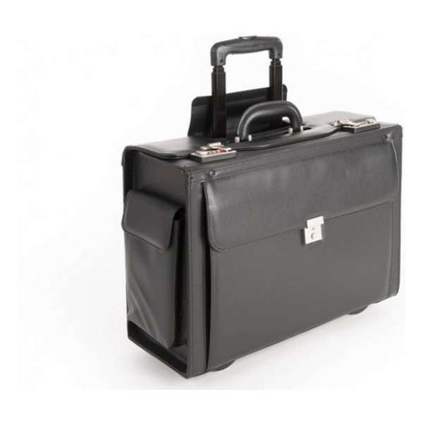 Pilotenkoffer Kunstleer Zwart - Laptoptrolley - Business trolley - Handbagage