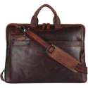 Genicci Edward 15 inch laptoptas Cognac